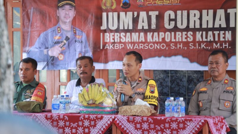 Jumat Curhat, Upaya Polres Klaten untuk Wujudkan Kondisi Aman di Tengah Persiapan Pilkada dan Pembangunan Ekonomi