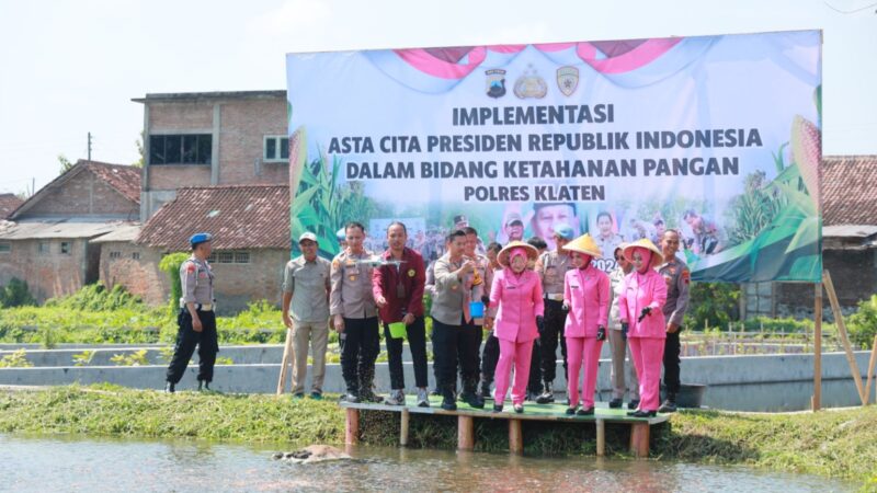 Polres Klaten Dukung Ketahanan Pangan Lewat Penanaman dan Penaburan Ikan di Empat Lokasi