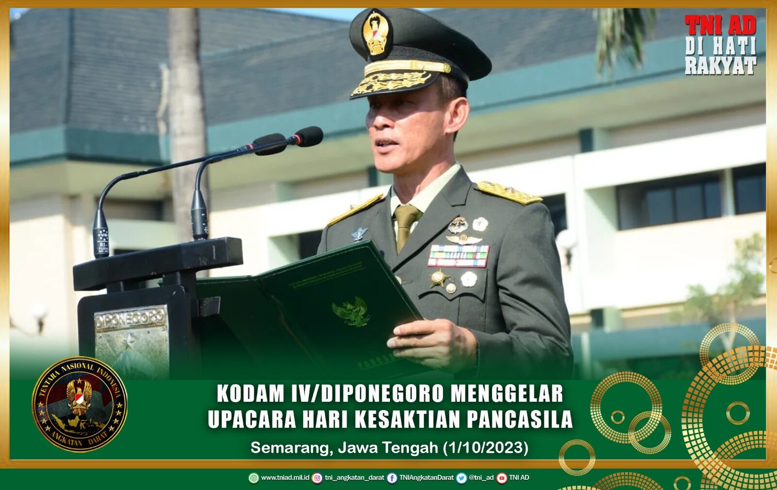 Kodam IV/Diponegoro Menggelar Upacara Hari Kesaktian Pancasila
