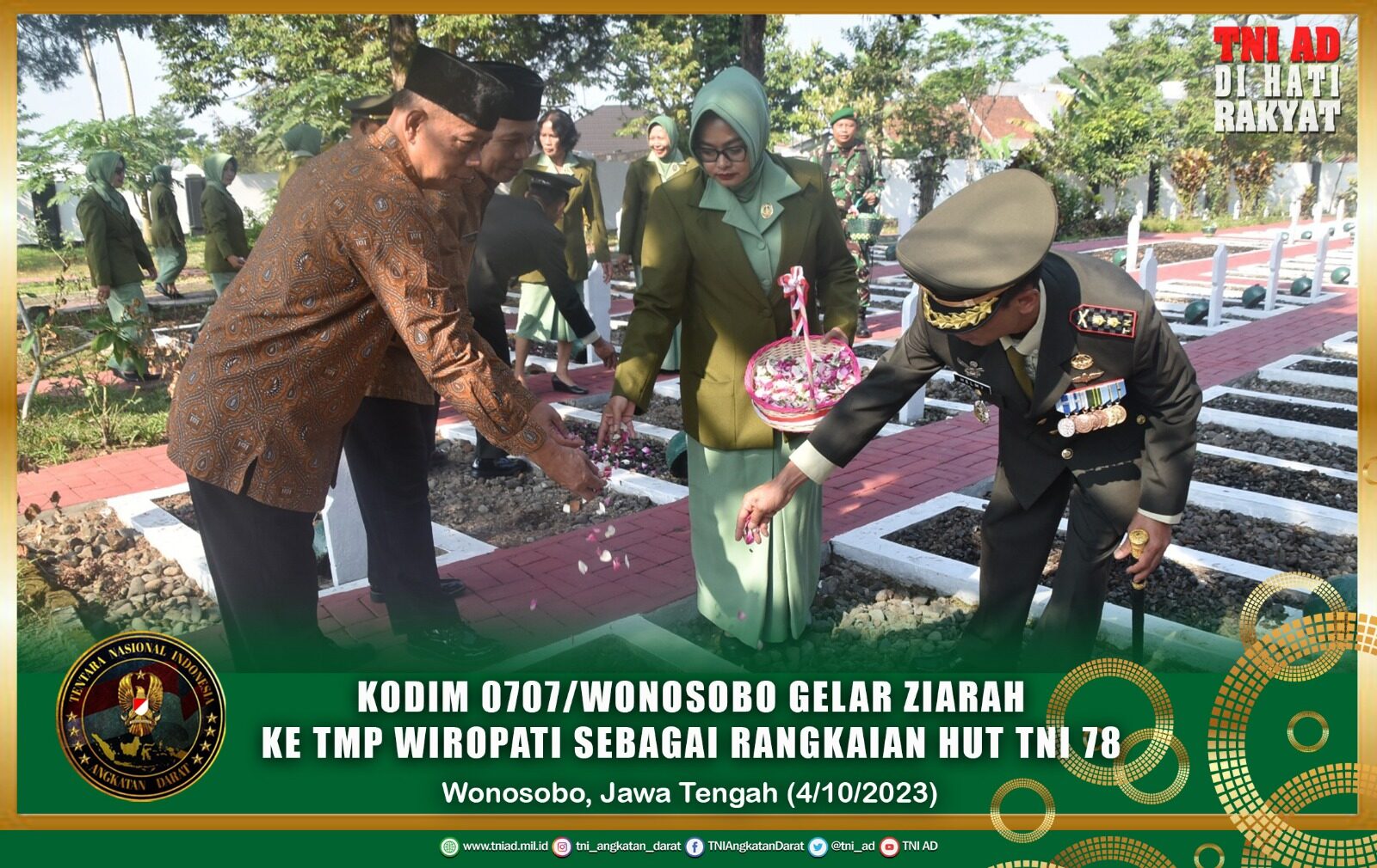 Kodim 0707/Wonosobo Gelar Ziarah Ke TMP Wiropati Sebagai Rangkaian HUT TNI 78