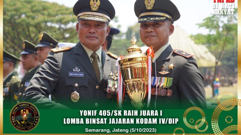 Yonif 405/SK Raih Juara I Lomba Binsat Jajaran Kodam IV/Diponegoro