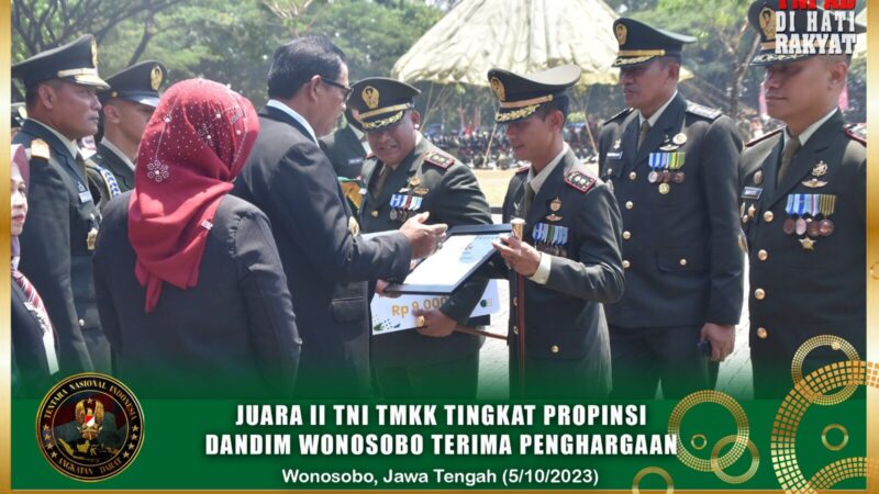Juara II TNI TMKK Tingkat Propinsi Dandim Wonosobo Terima Penghargaan