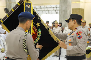 Polda Jateng Gelar Upacara Pencucian Pataka “Maneka Tunggal Dharma”, Maknai Semangat Pengabdian Jelang Hari Bhayangkara ke-79