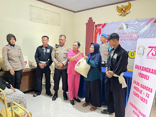 Polsek Jatinom dan Perguruan Silat Salurkan Bantuan Sosial Peringati Hari Bhayangkara ke-79