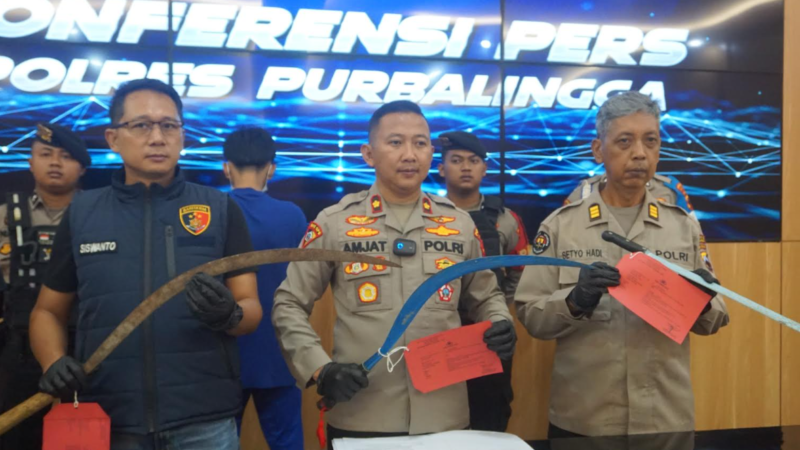 Hendak Tawuran 21 Remaja Diamankan Polres Purbalingga, Tiga Ditetapkan Tersangka Kepemilikan Sajam