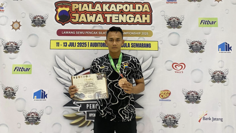 Bripda Hanif Irvando Raih Juara 3 pada Kejuaraan Pencak Silat Piala Kapolda Jateng 2025