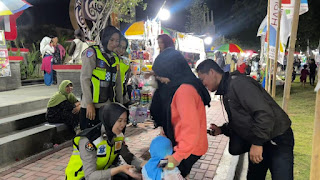 Polwan Polres Klaten Intensifkan Patroli Harkamtibmas di Alun-alun